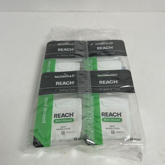 6 Pack Johnson & Johnson REACH Dental Floss Mint Waxed Floss 55 Yards Each - Picture 1 of 2